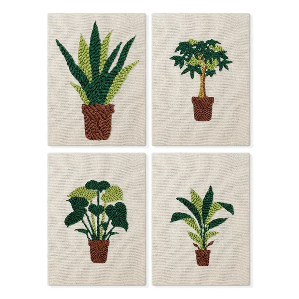 Figured'Art Stedelijke Jungle 2 punch needle set 4 stuks planten