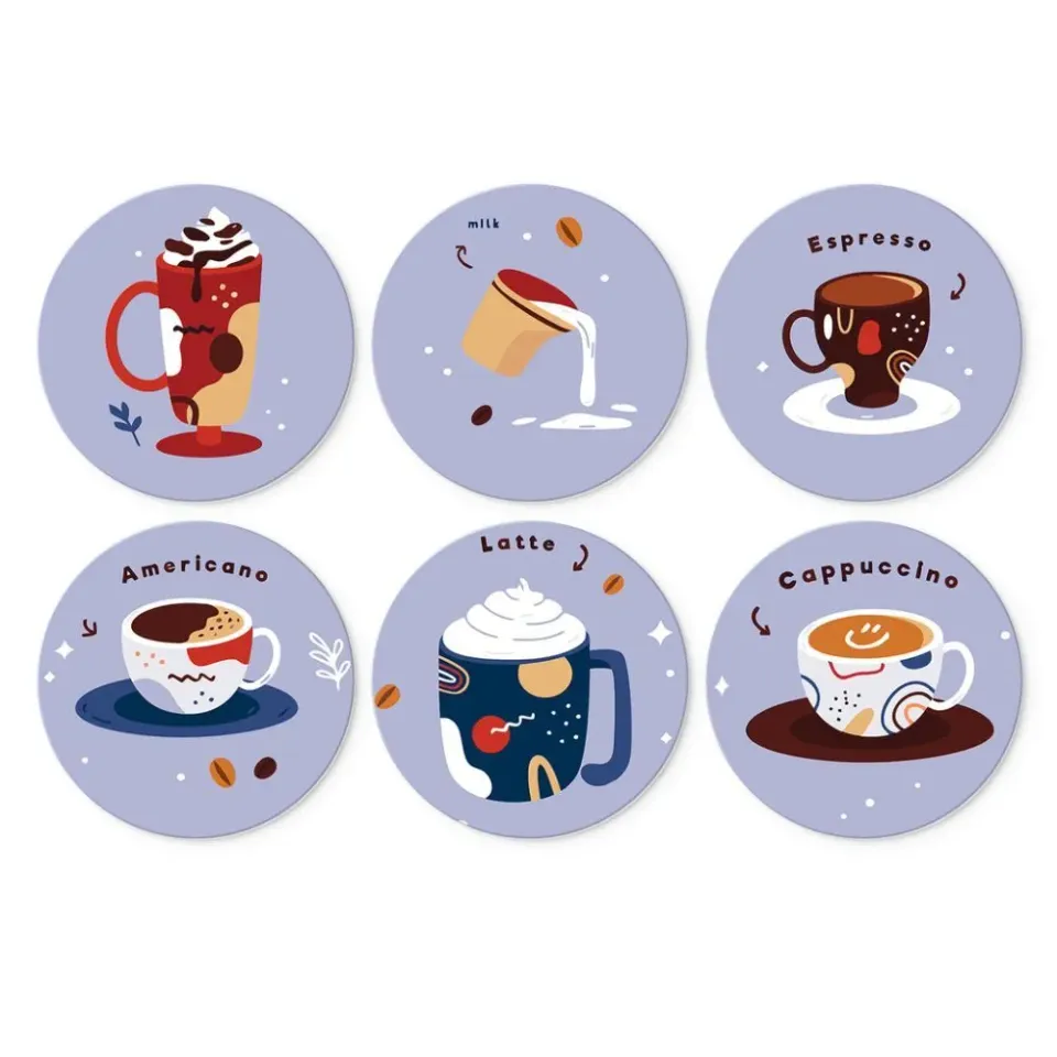 Figured'Art Mini Serie Lavendel-koffiekerst schilderen op nummer Ø20cm 6 stuks winter