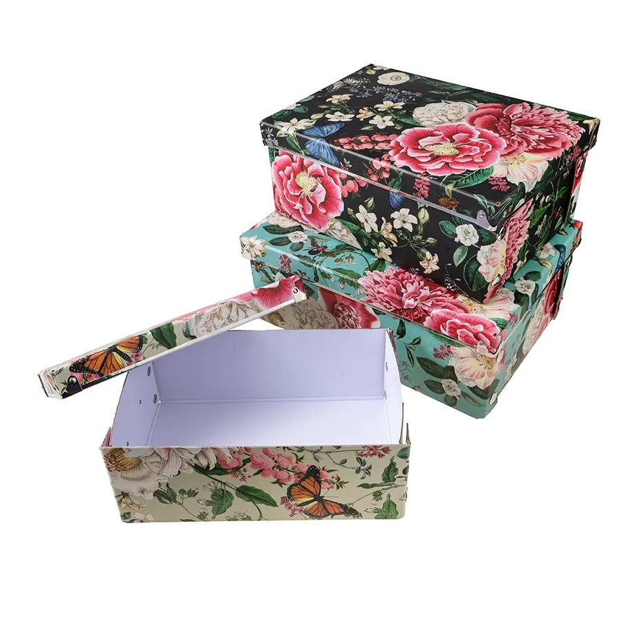 Craft Buddy Flowers opbergdozen 3 stuks vintage rozen