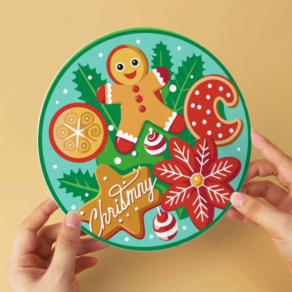 Figured'Art Mini Kerstlekkernijen schilderen op nummer 6x Ø20cm kerst