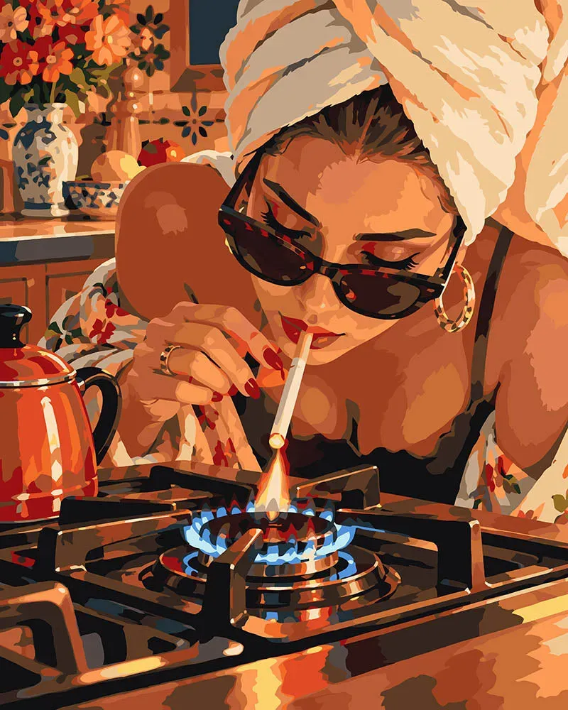 Figured'Art Hot Stuff schilderen op nummer 40x50 eenvoudig keuken