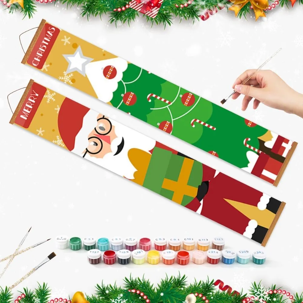 Figured'Art Kerstboom Magie deur banner schilderen op nummer 20x120