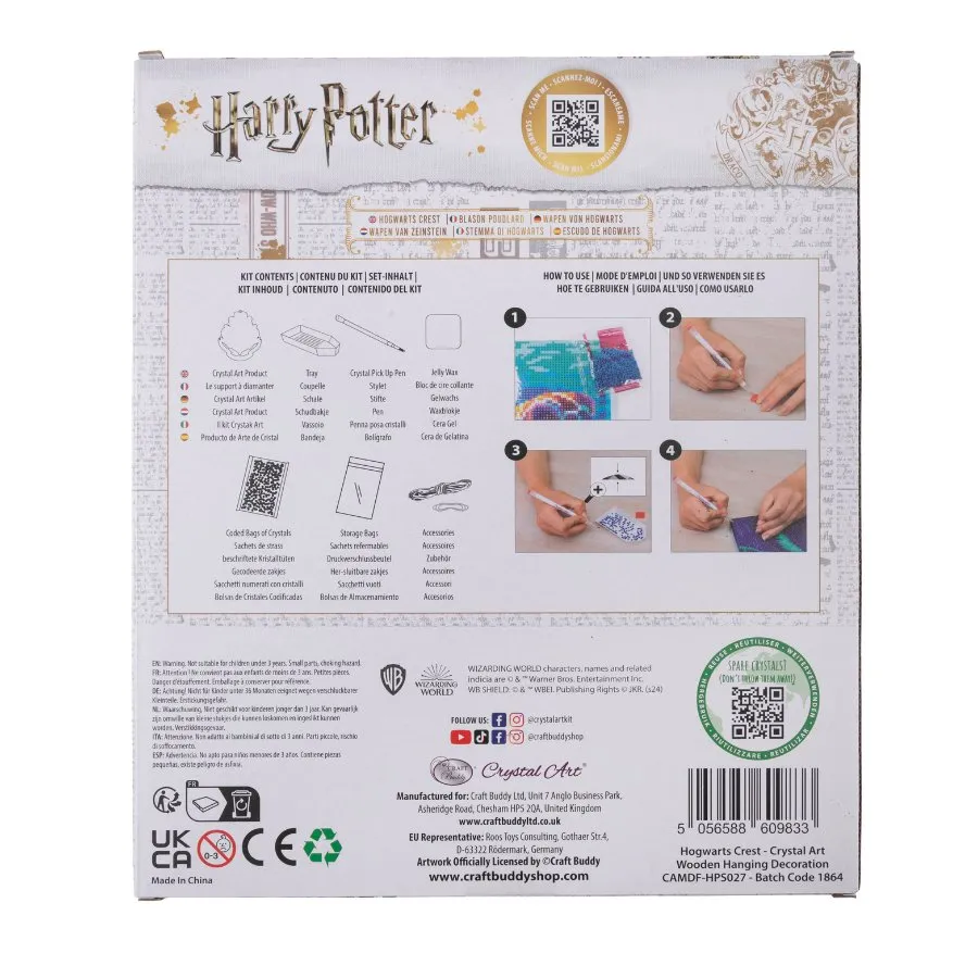 Craft Buddy Crystal Art Hogwarts Crest hanger Harry Potter