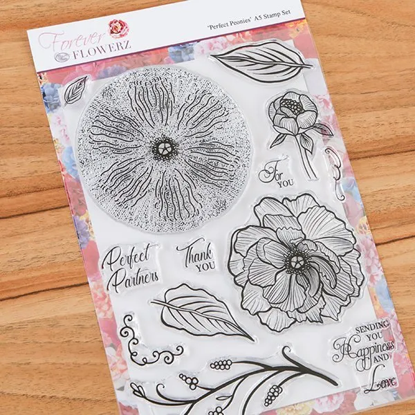 Craft Buddy Forever Flowerz Perfect Peonies stempelset A5 pioen
