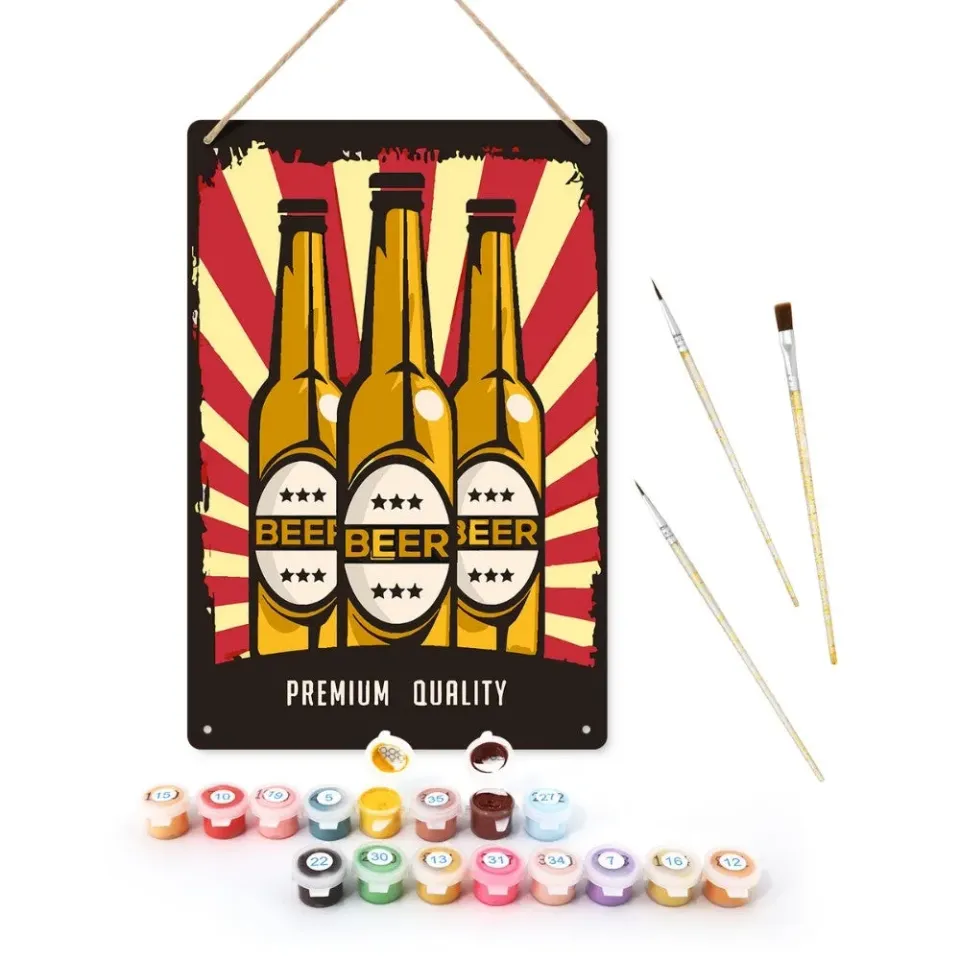 Figured'Art Drievoudige brouwexplosie metalen poster 30x20cm bier