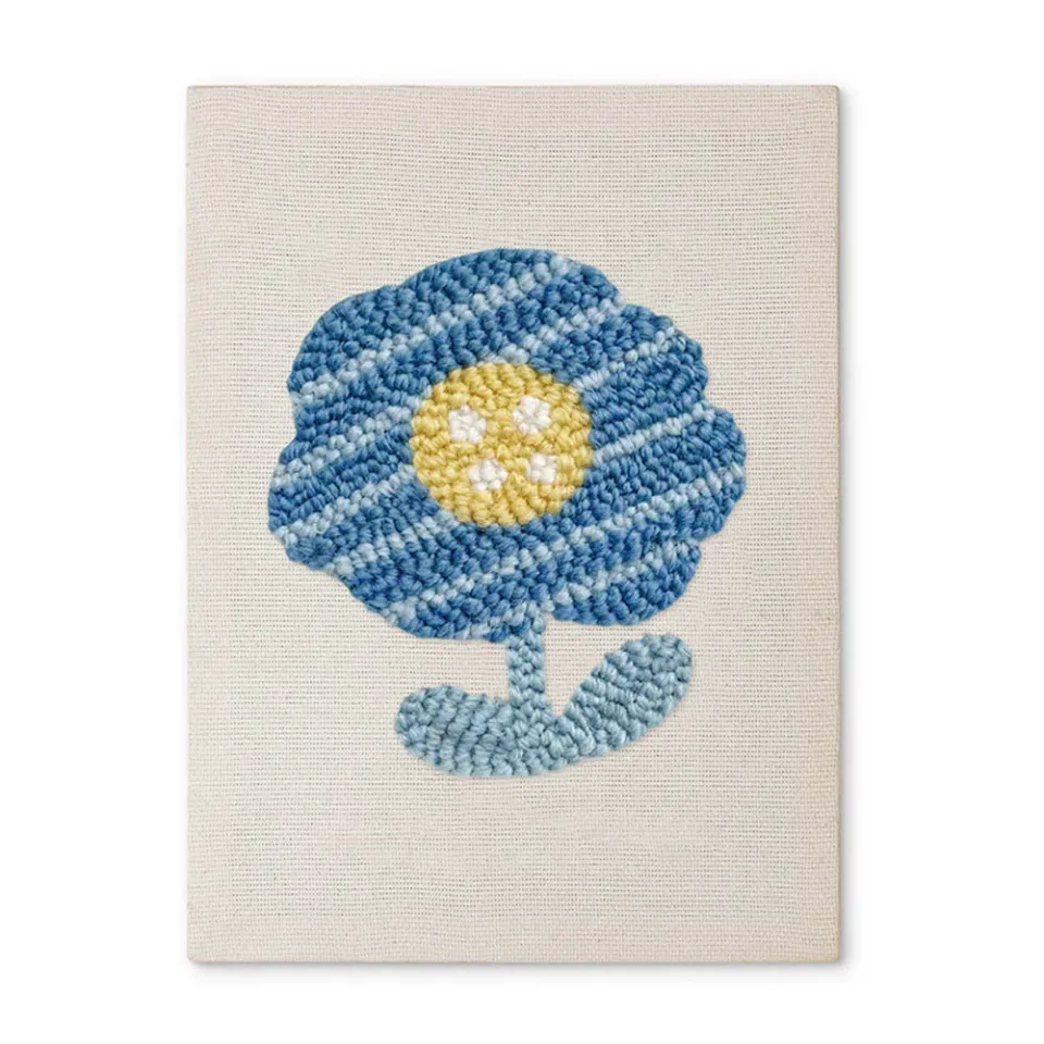 Figured'Art Punch Needle Blauwe Bloem pakket 20x30cm katoen