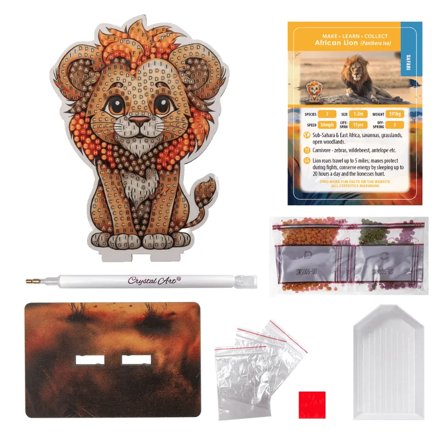 Craft Buddy Crystal Art Wildlife Buddies Lion figuur 11 cm