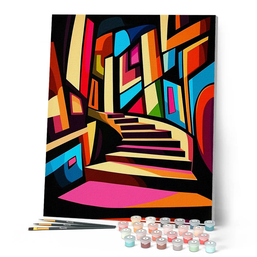 Figured'Art Gedurfd Abstract Trap schilderen op nummer 40x50 eenvoudig