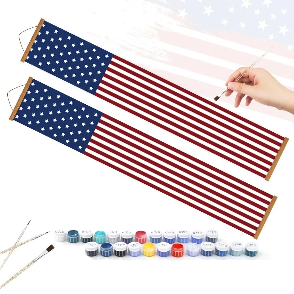 Figured'Art DIY Deur Banners Sterren & Strepen schilderen op nummer 20x120cm
