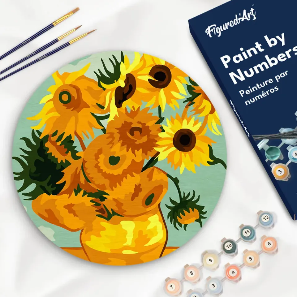 Figured'Art Van Gogh Zonnebloemen schilderen op nummer hout 30cm