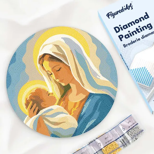 Figured'Art Maria-gebed Diamond Painting Hout 30 cm