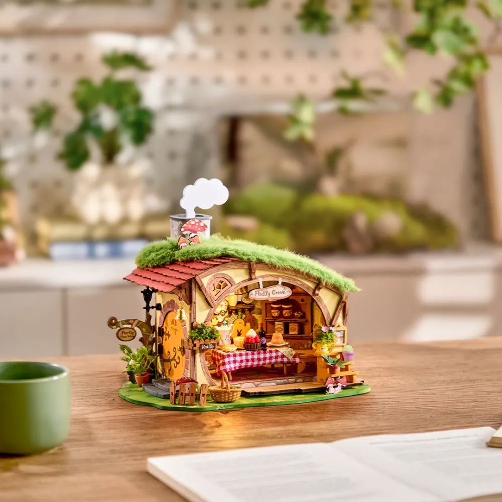 Figured'Art Het huis in het bos miniatuurhuisje 3D puzzel met led