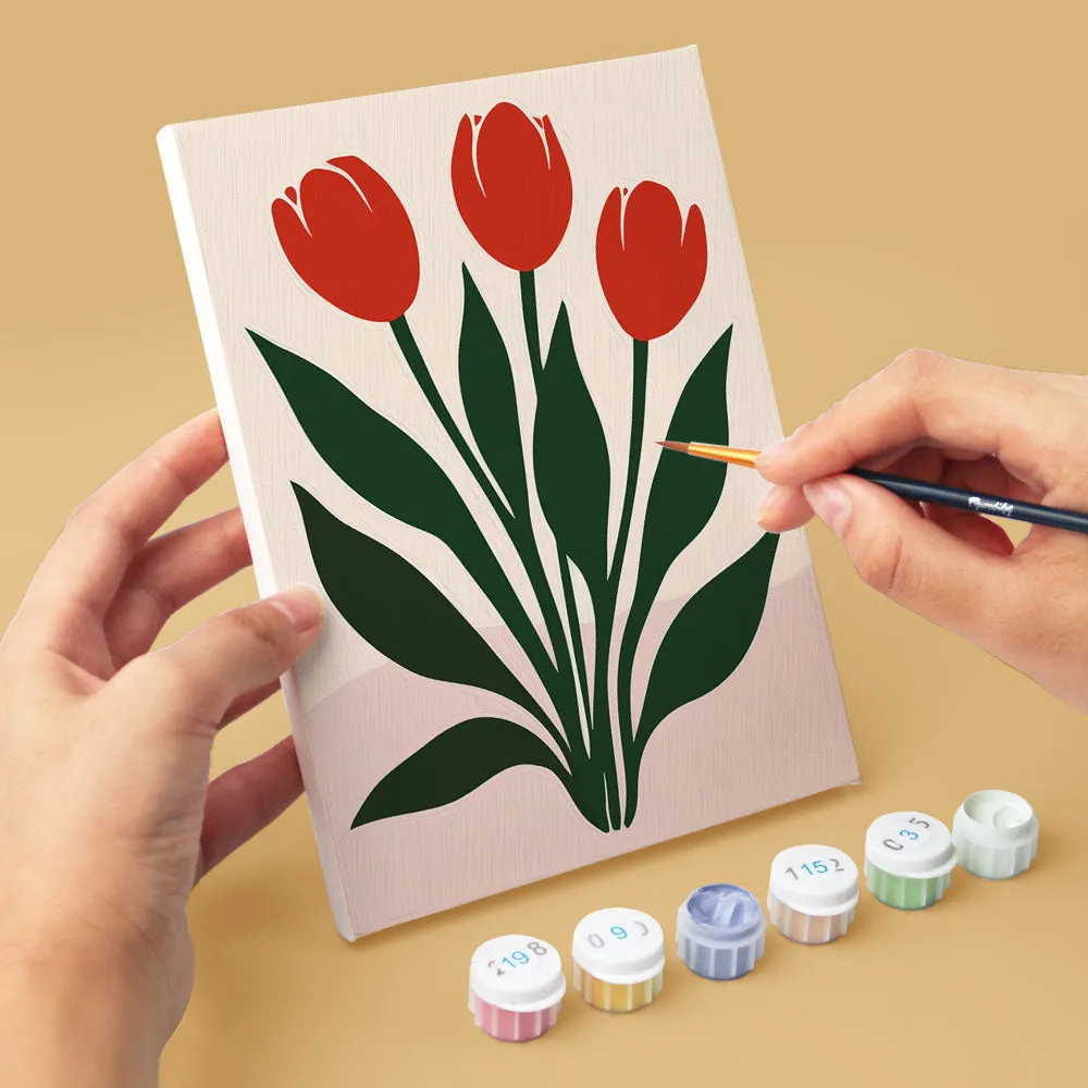 Figured'Art Moderne Bloemen mini schilderen op nummer 15x20 cm 6 stuks