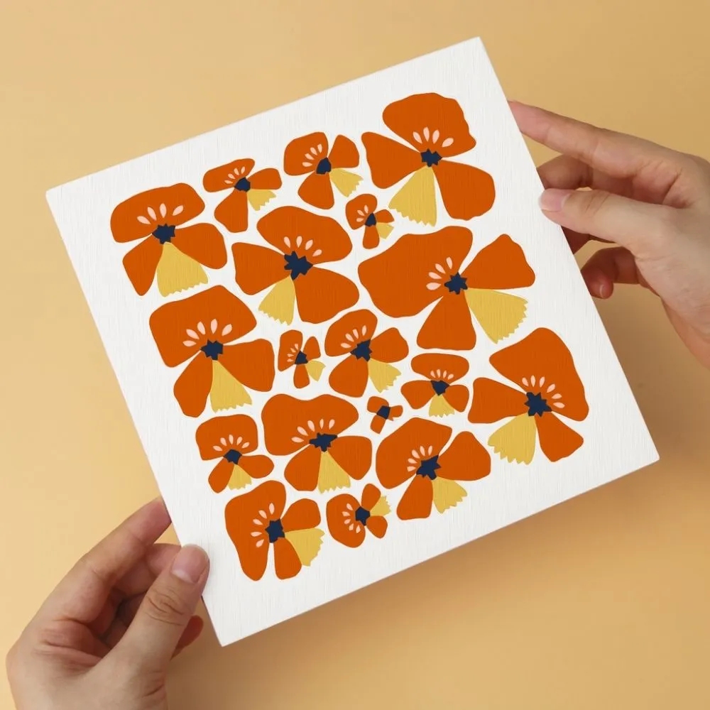 Figured'Art Mini Serie Bloemenpatroon schilderen op nummer 6 stuks 20x20cm