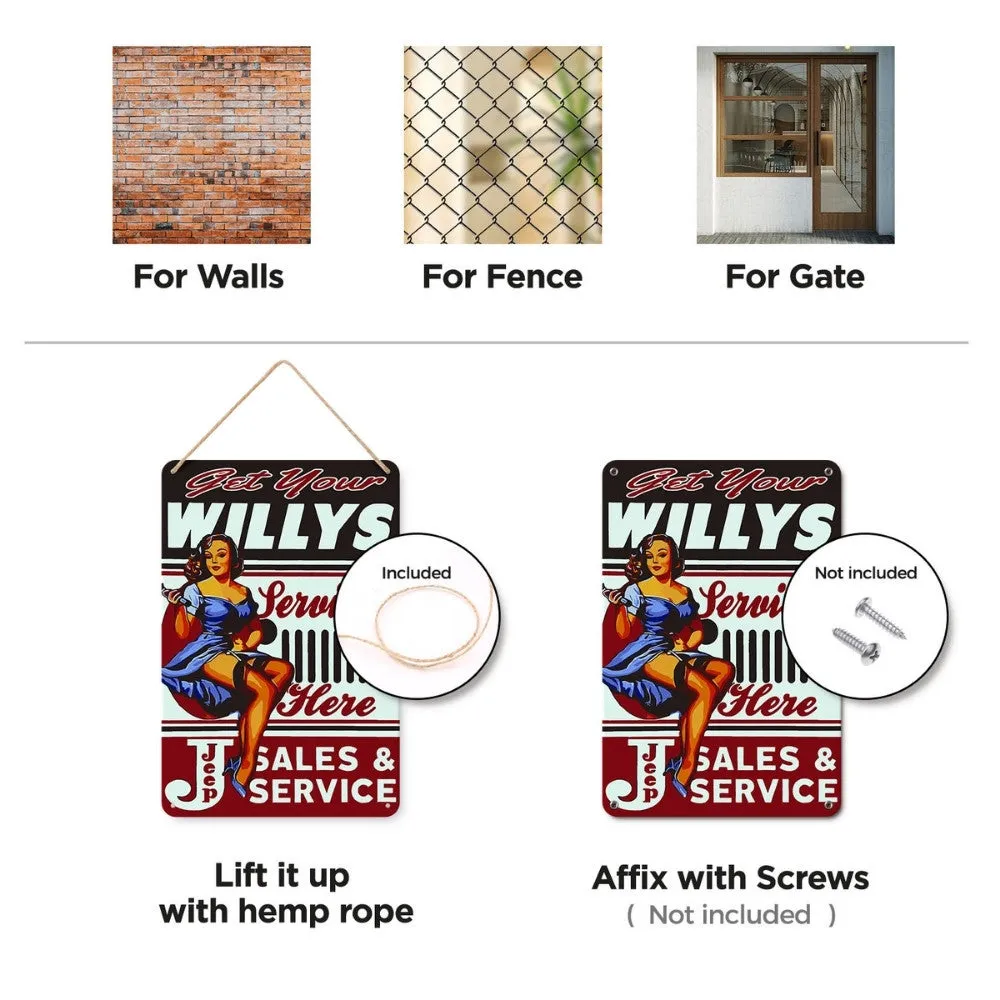 Figured'Art Laat je Willys hier onderhouden metalen poster 30x20 cm