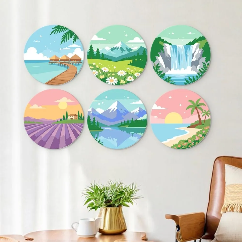 Figured'Art Mini Serie Dromerige landschappen 2 schilderen op nummer Ø20cm