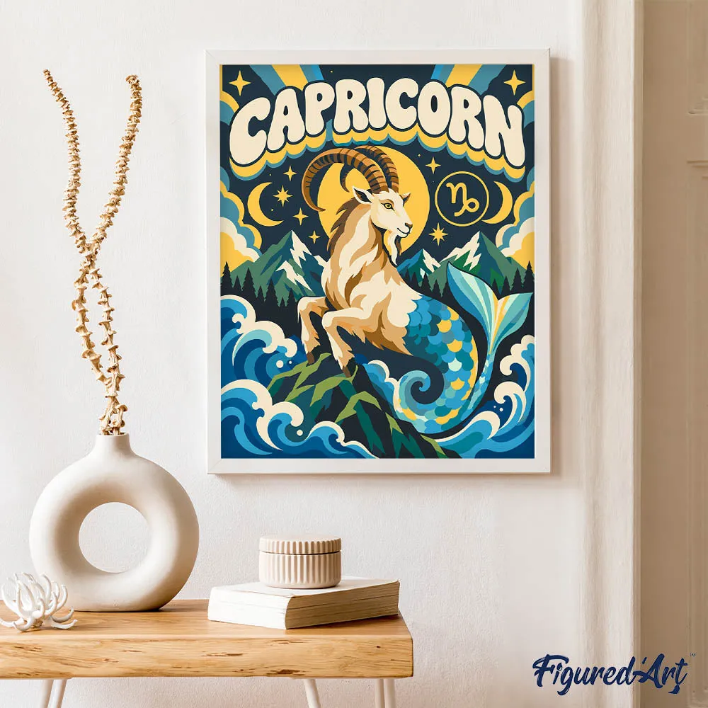 Figured'Art Retro Sterrenbeeld Steenbok schilderen op nummer 40x50cm
