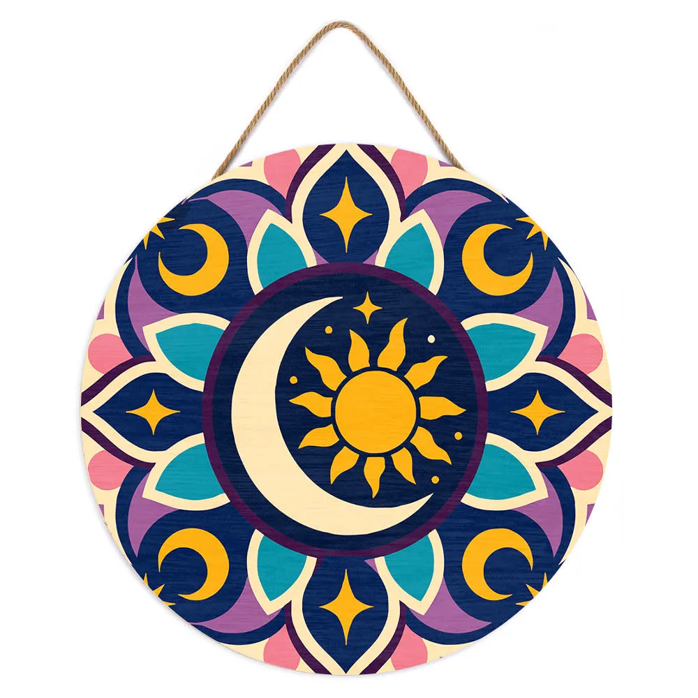 Figured'Art Hemelse Mandala schilderen op nummer houten schijf 30 cm