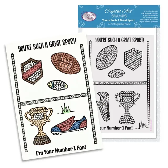 Craft Buddy Crystal Art You're Such A Great Sport stempelset A6 voetbal