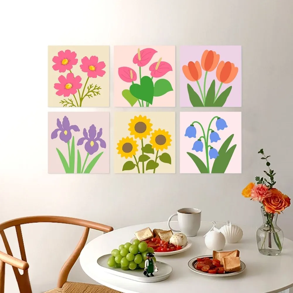 Figured'Art Mini Pastelkleurige bloemblaadjes schilderen op nummer 6 stuks