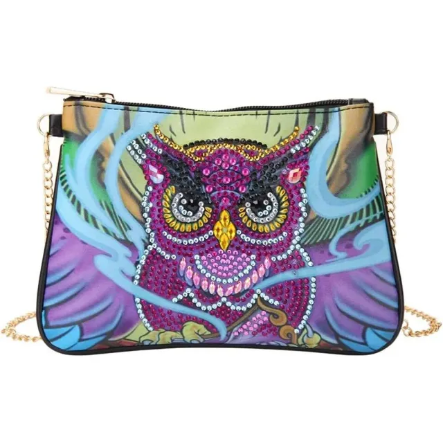 Figured'Art Uil diamond painting tas 18x15 cm PU-leer