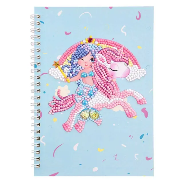 Figured'Art Zeemeermin met Eenhoorn diamond painting boek A5 rond