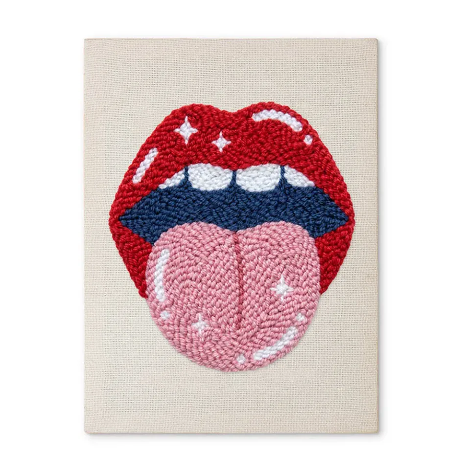 Figured'Art Elektrische Lippen punch needle pakket 20x30 cm katoen