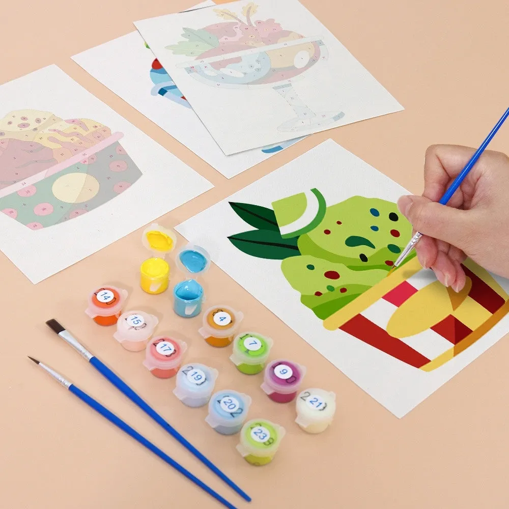 Figured'Art Mini IJscoupes schilderen op nummer 6 stuks 15x20cm