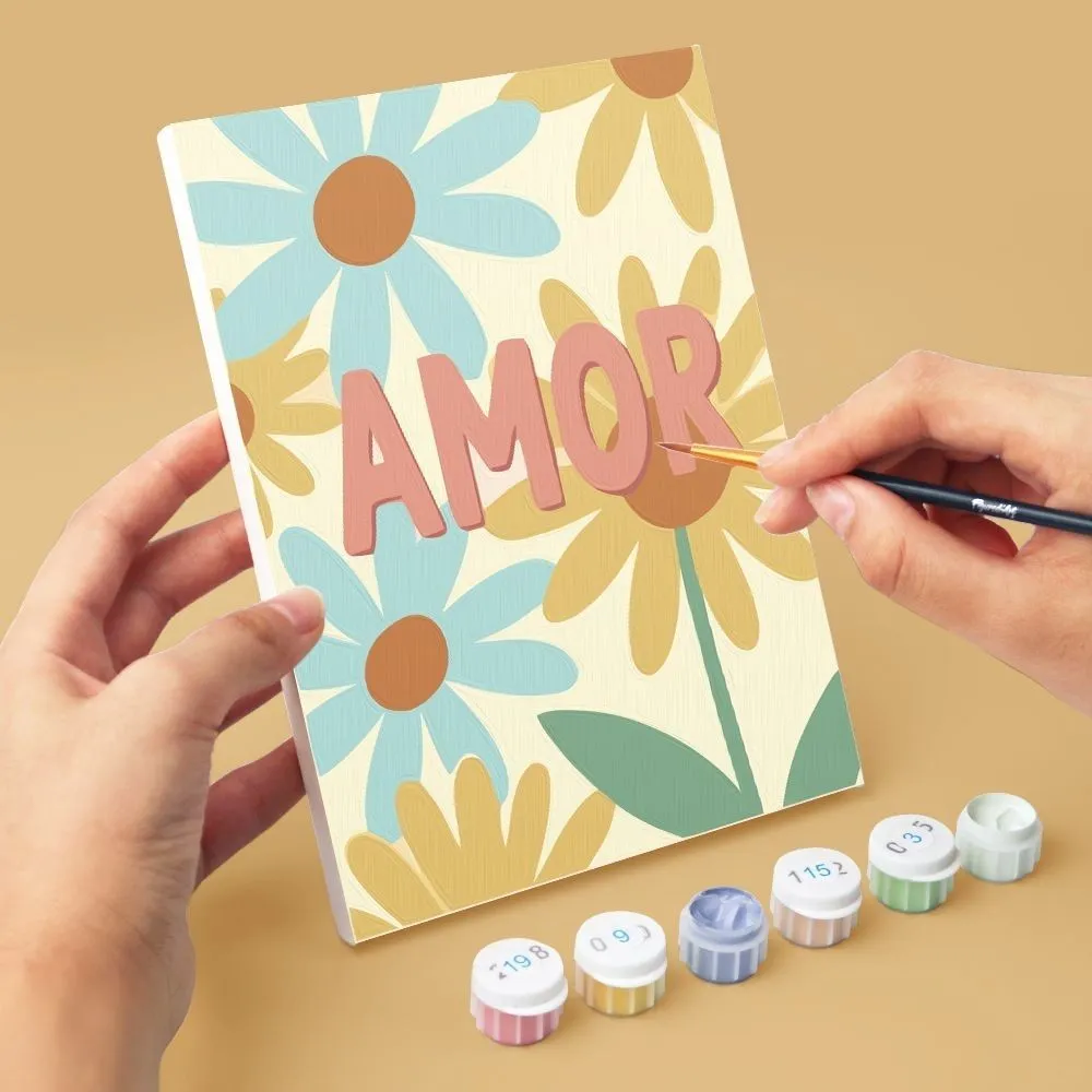 Figured'Art Bloemenliefde 2 mini schilderen op nummer 6 stuks