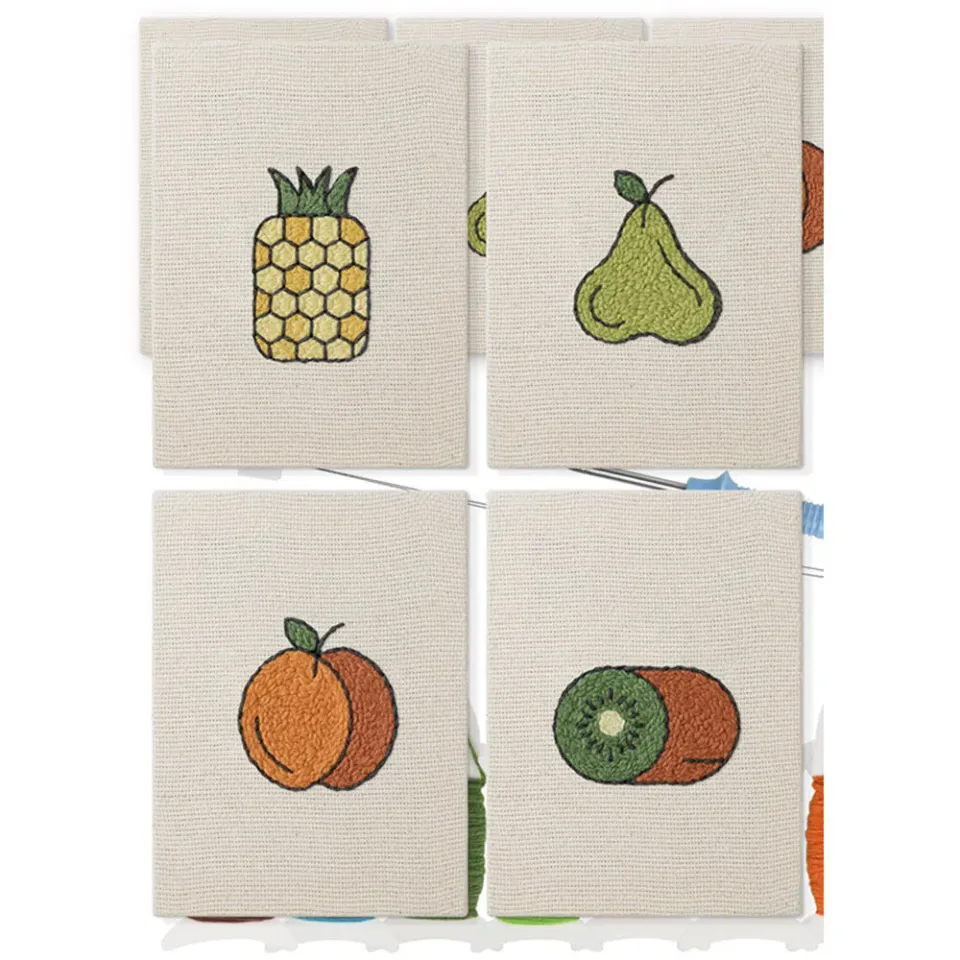 Figured'Art Fruitfeest 1 punch needle set 4 stuks 15x20 cm