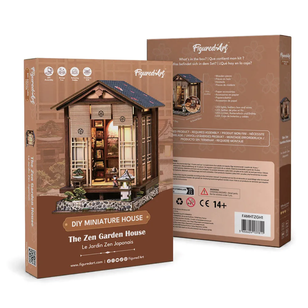 Figured'Art Het Zen-Tuinhuis miniatuurhuisje 3D puzzel 152 stukjes