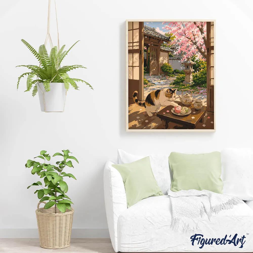 Figured'Art Kersenthee schilderen op nummer 40x50 cm kat