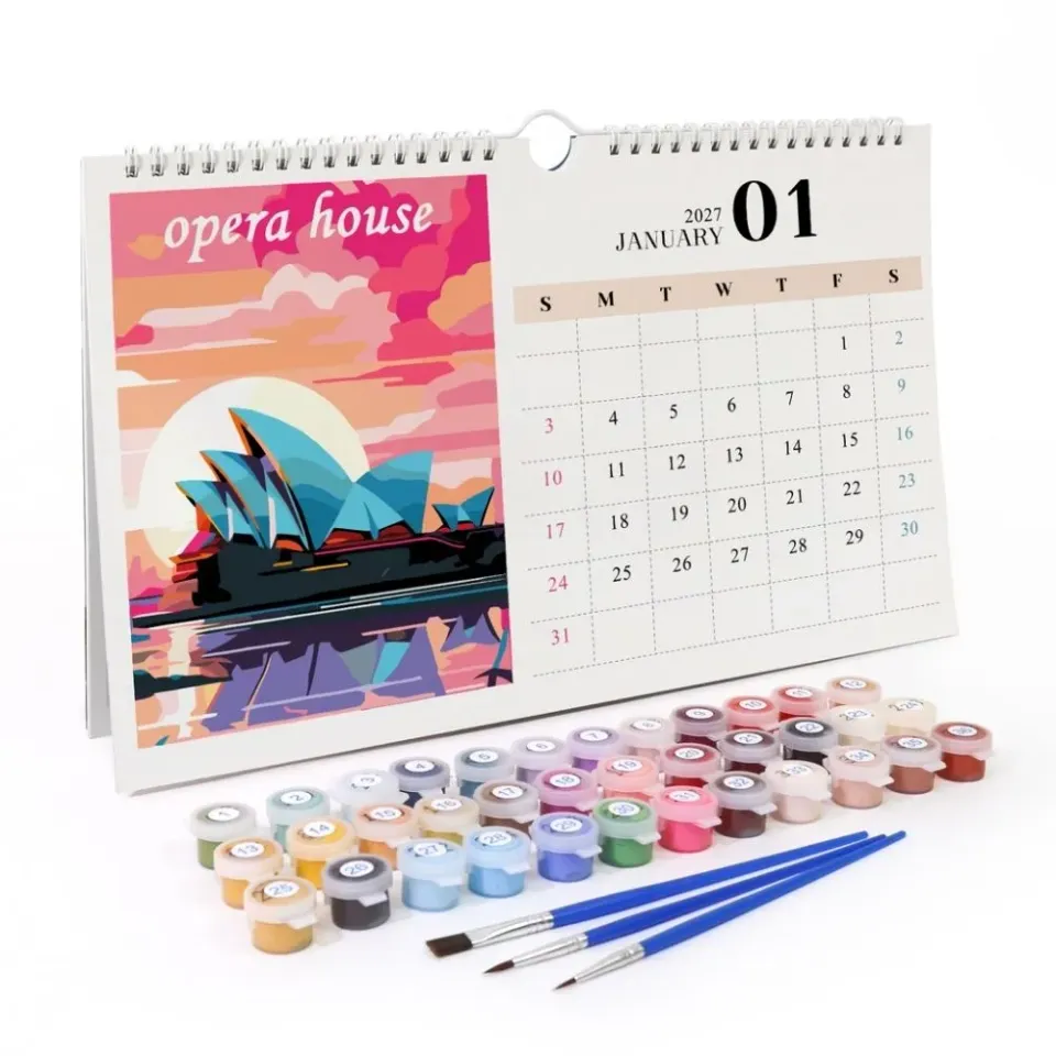 Figured'Art Kalender Schilderen op Nummer Monumenten 2027 33cm