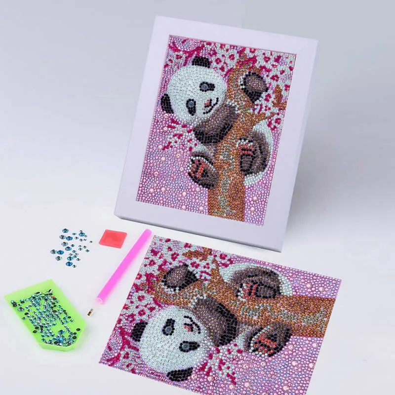 Figured'Art Panda Diamond Painting 15x20cm met lijst