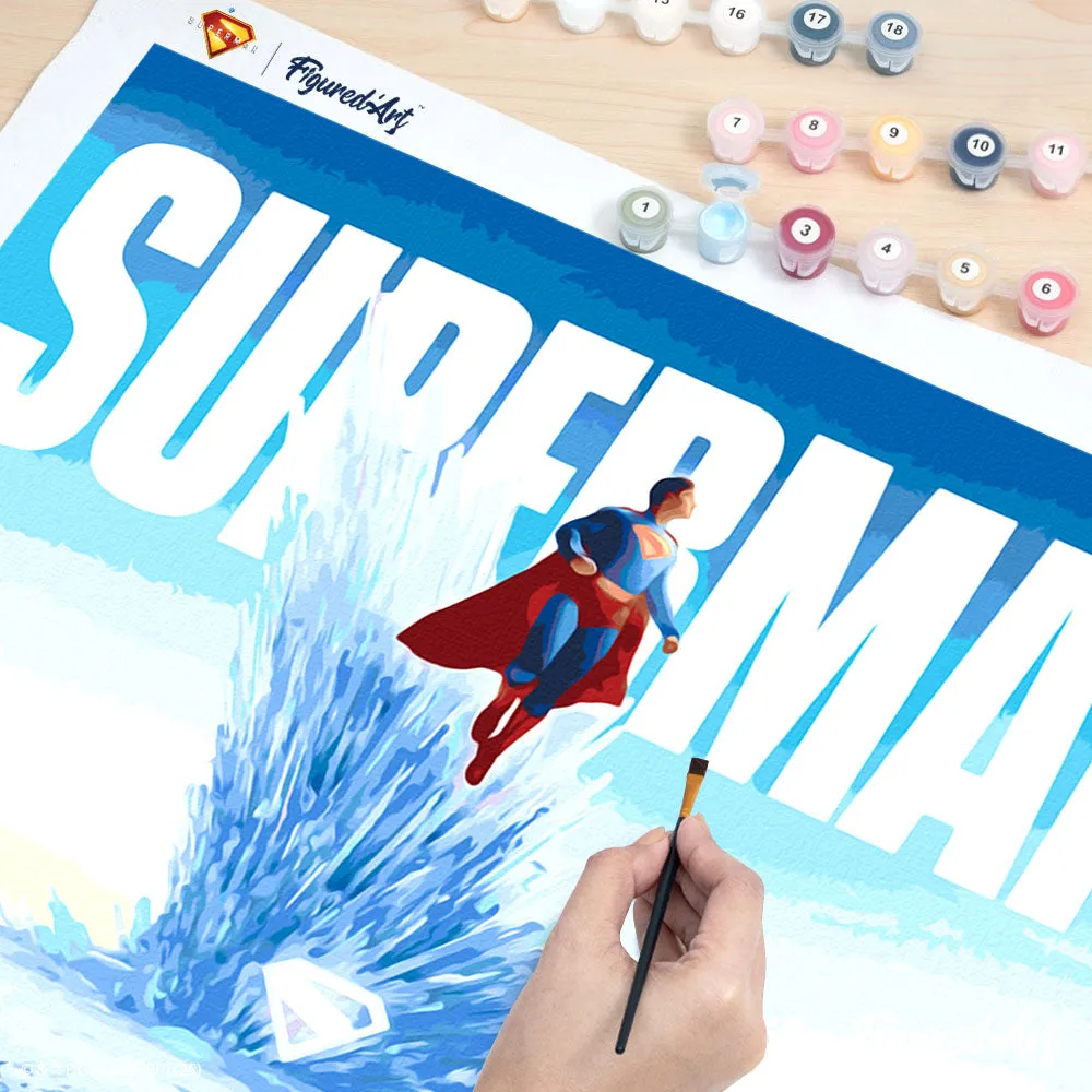 Figured'Art Superman in het fort schilderen op nummer 40x50cm DC
