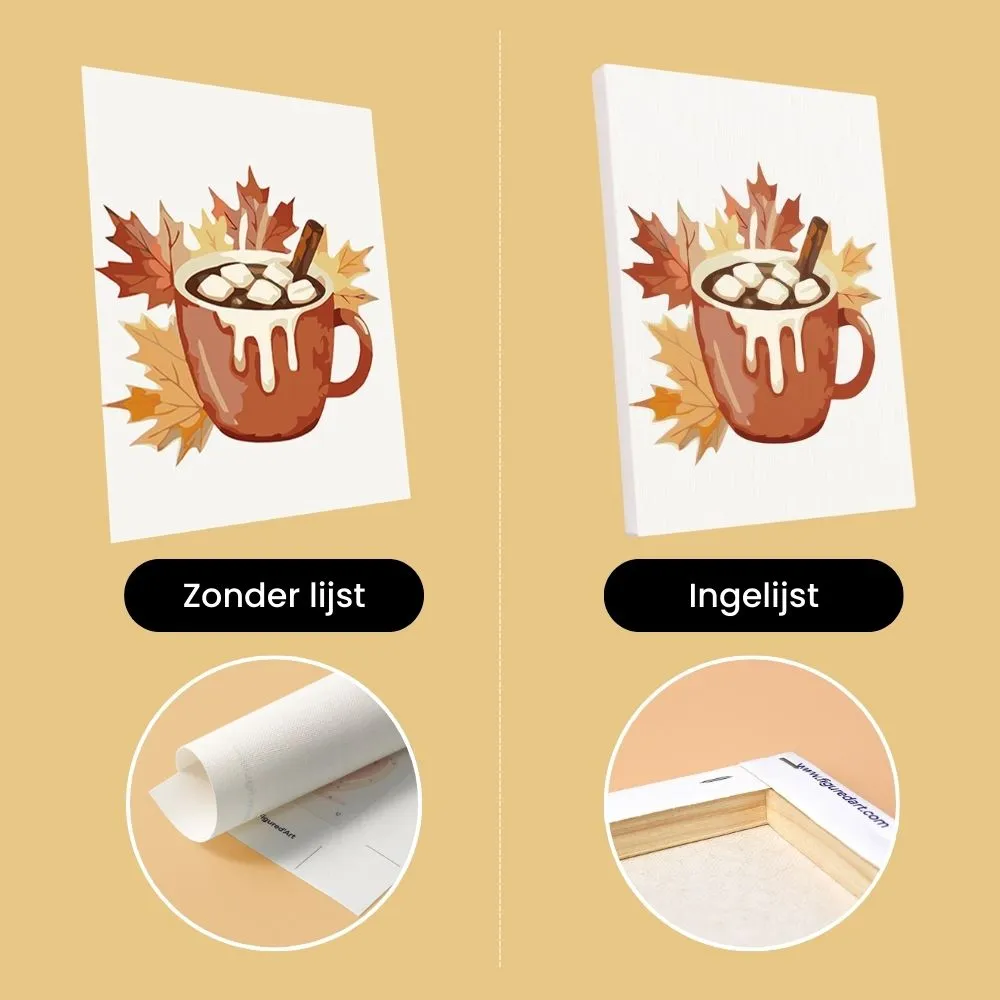 Figured'Art Herfst Hygge schilderen op nummer 15x20 6 stuks herfst