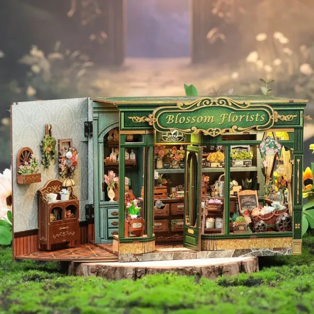 Figured'Art Bloemenwinkel Blossom miniatuurhuisje 17x13x21 cm led