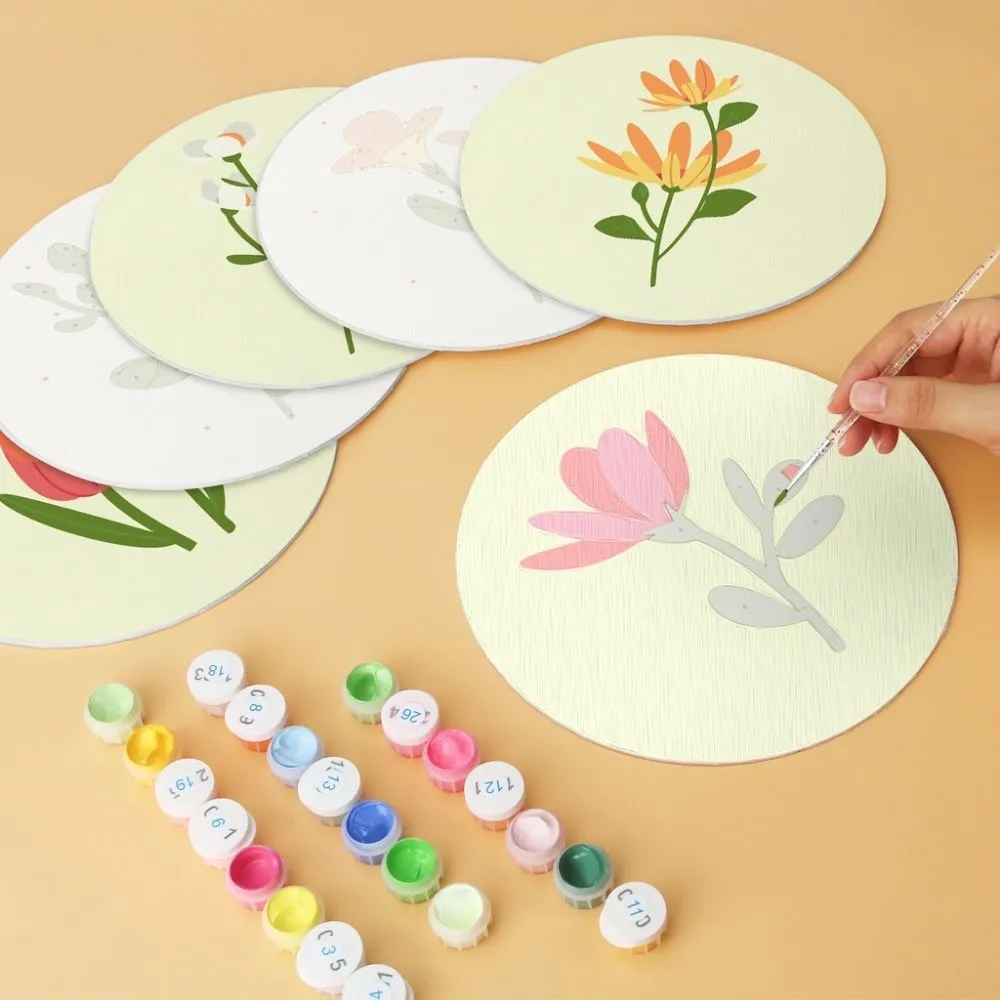 Figured'Art Delicaat bloemblaadje schilderen op nummer 6x Ø20cm