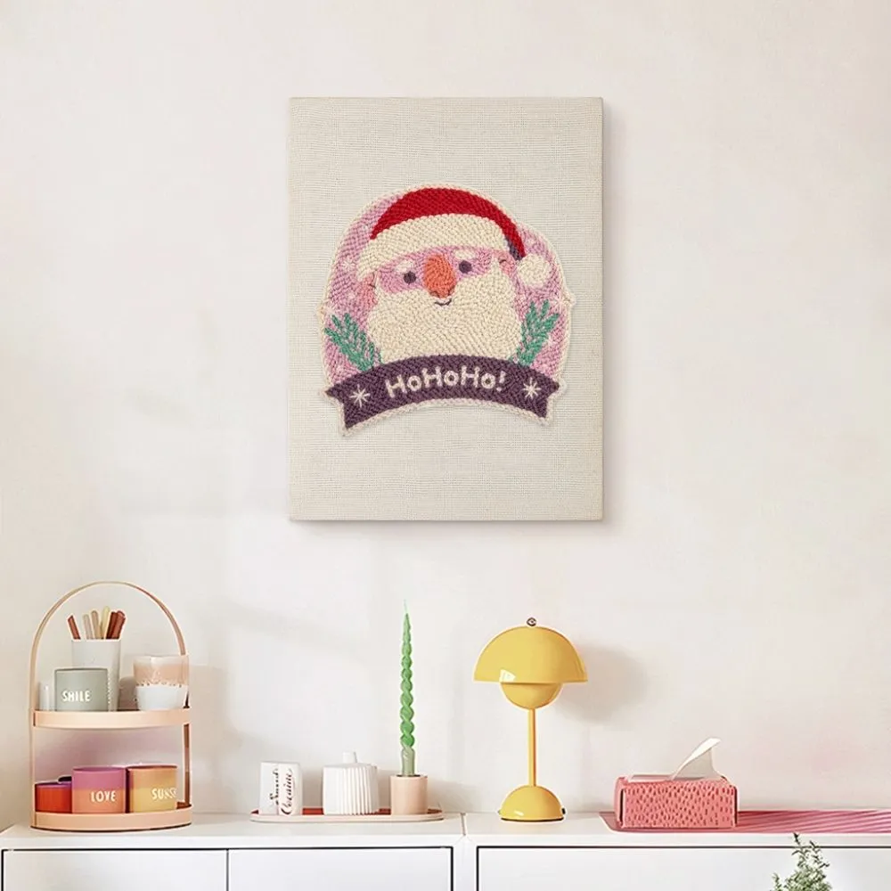 Figured'Art Lachende Kerstman punch needle pakket 20x30cm frame
