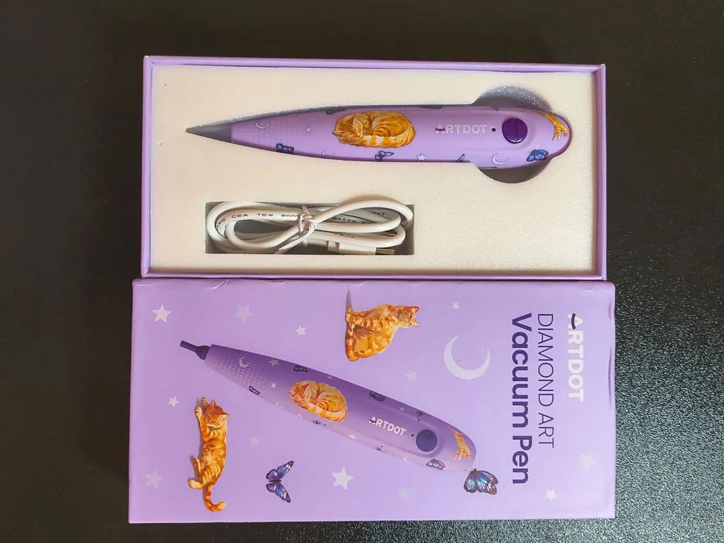 ARTDOT Elektrische diamond painting pen vacuum paars draadloos