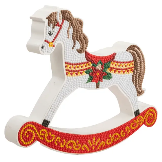 Craft Buddy Crystal Art Rocking Horse houten decoratie 25cm