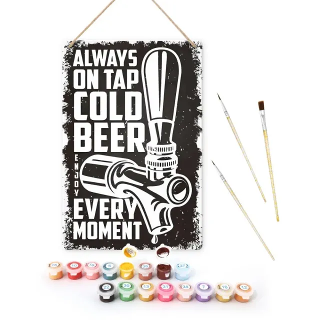 Figured'Art Metalen Poster Koud Bier Zwart & Wit 30x20 cm retro