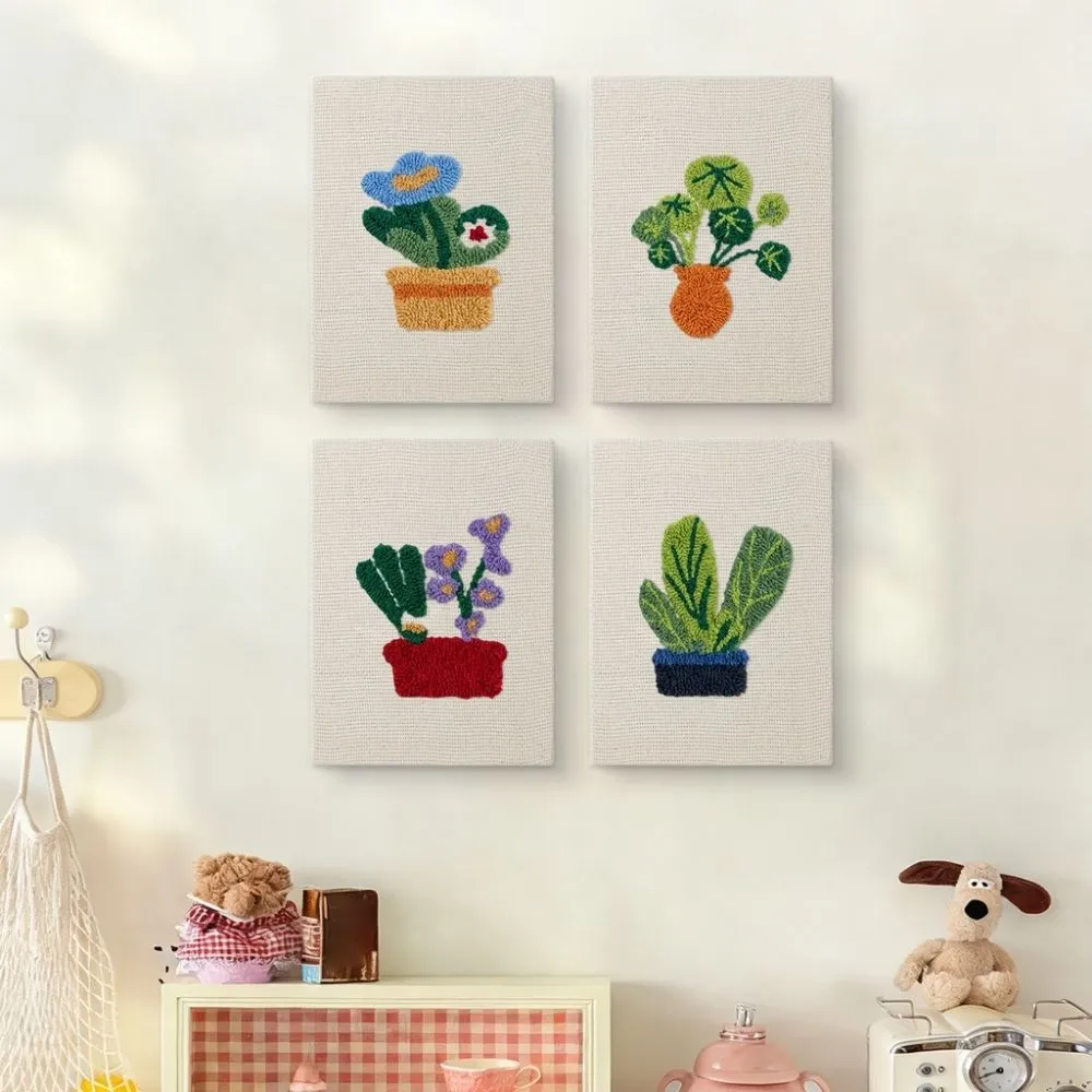 Figured'Art Botanische Sfeer punch needle set 20x30 cm 4 stuks