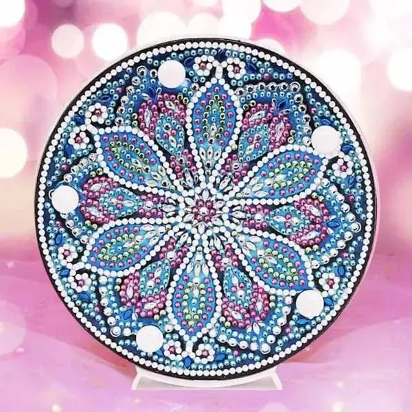 Figured'Art Diamond Painting Bloem Mandala LED-lamp 15 cm