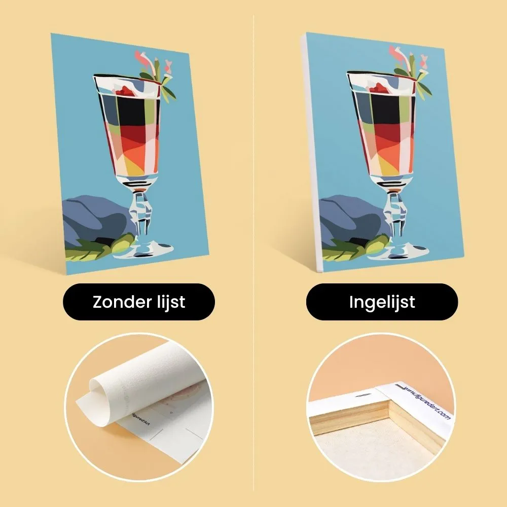 Figured'Art Cocktailkunst Mini Schilderij op Nummer 6x 15x20