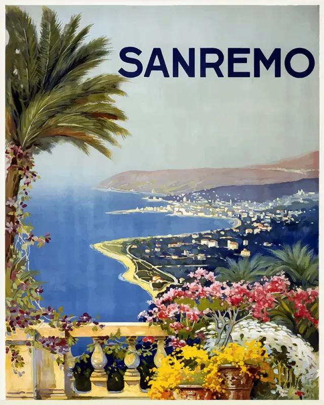 Figured'Art Bloemen van de Rivièra Sanremo schilderen op nummer 40x50