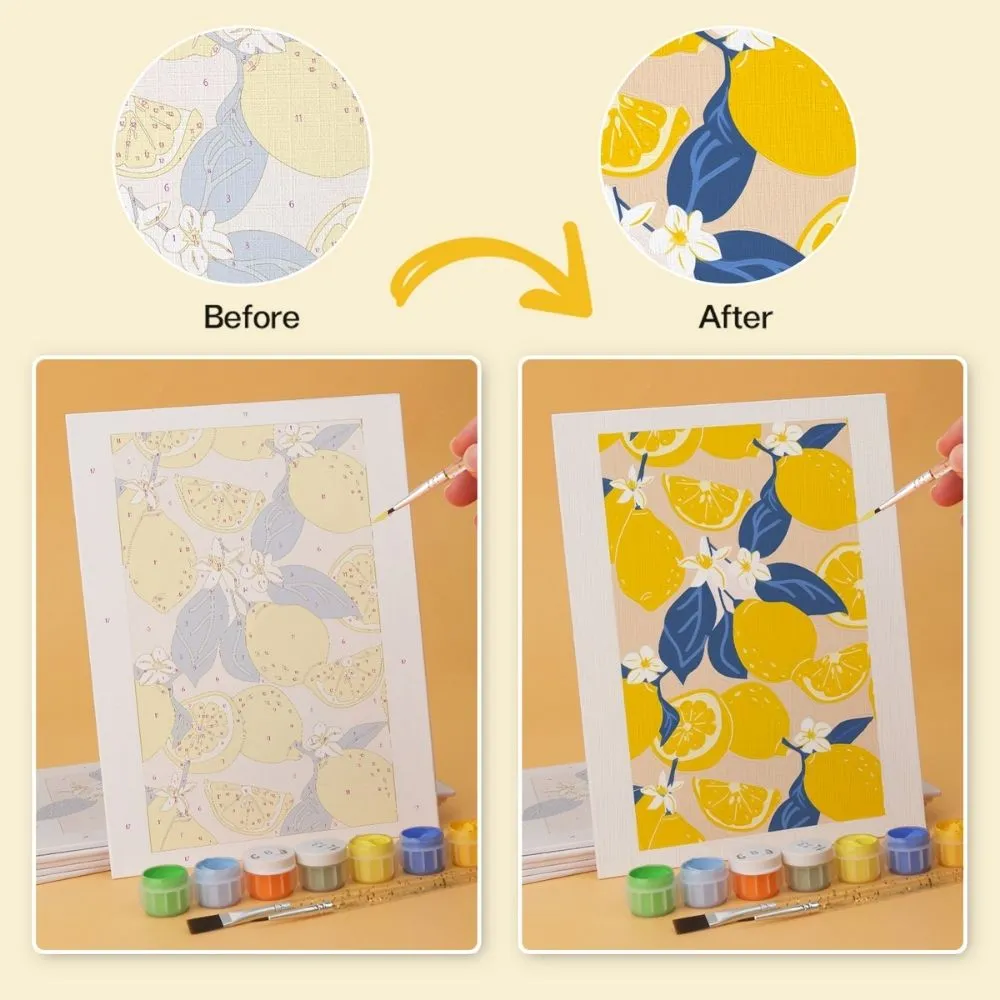 Figured'Art Mini Citrus en zon schilderen op nummer 6x 15x20cm
