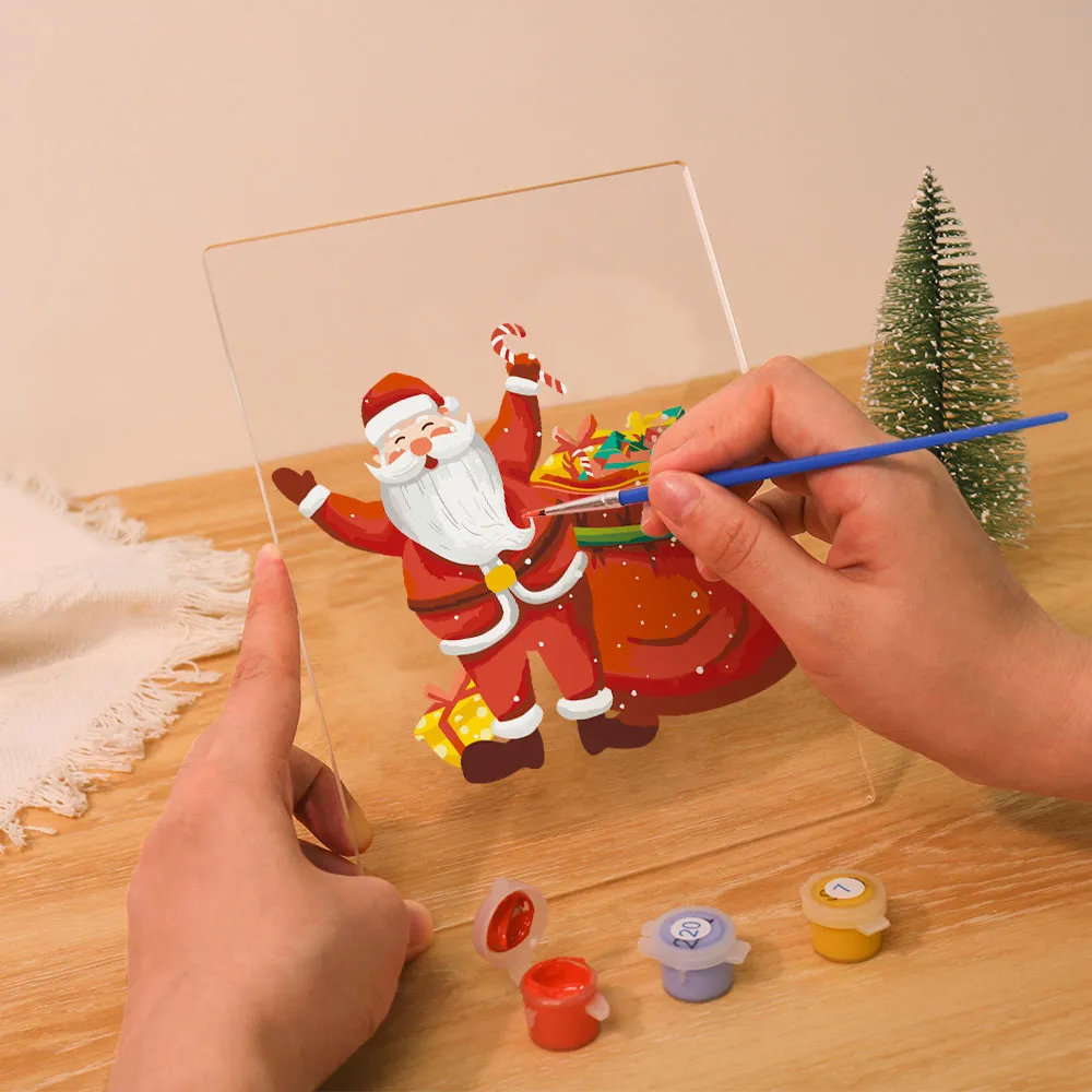 Figured'Art Kerstman 08 schilderen op nummer 15x20cm LED