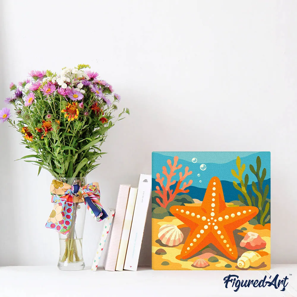 Figured'Art Zeester mini schilderen op nummer 20x20 cm eenvoudig