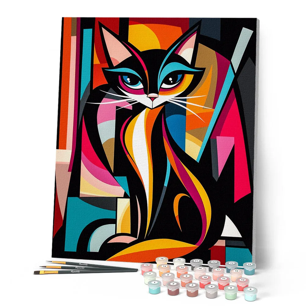 Figured'Art Gedurfd Abstract Kat schilderen op nummer 40x50 abstract